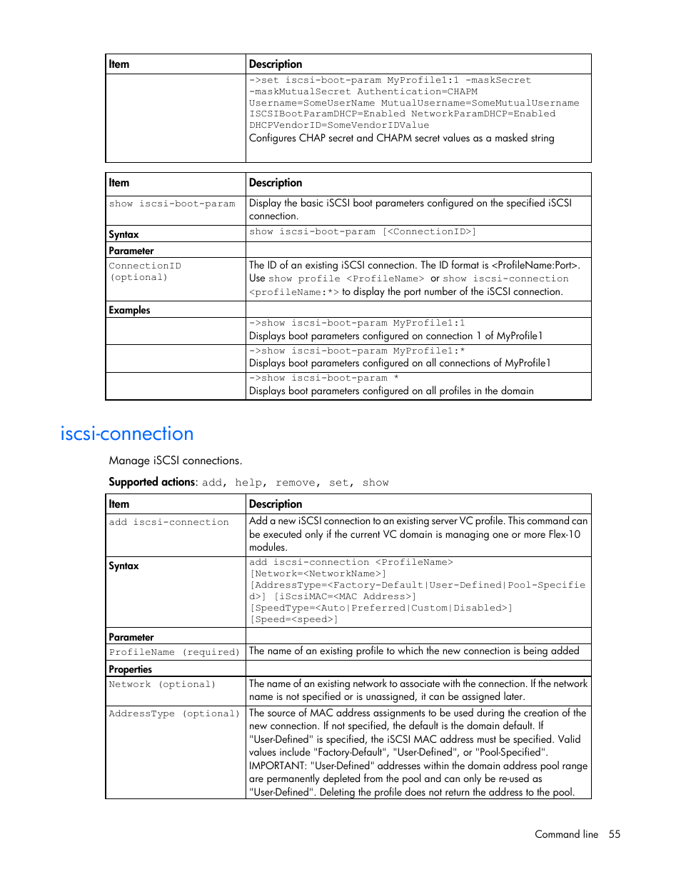 Iscsi-connection | HP Virtual Connect Flex-10 10Gb Ethernet Module for c-Class BladeSystem User Manual | Page 55 / 205