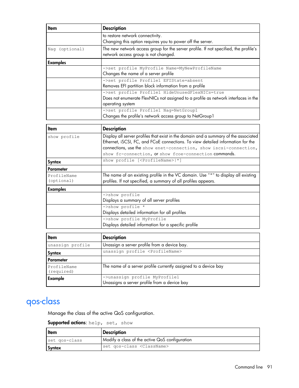 Qos-class | HP Virtual Connect Flex-10 10Gb Ethernet Module for c-Class BladeSystem User Manual | Page 91 / 205