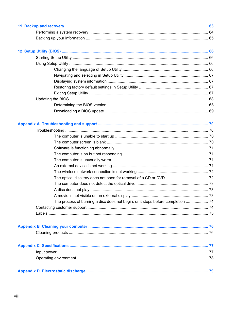 HP Compaq 435 Notebook PC User Manual | Page 8 / 92