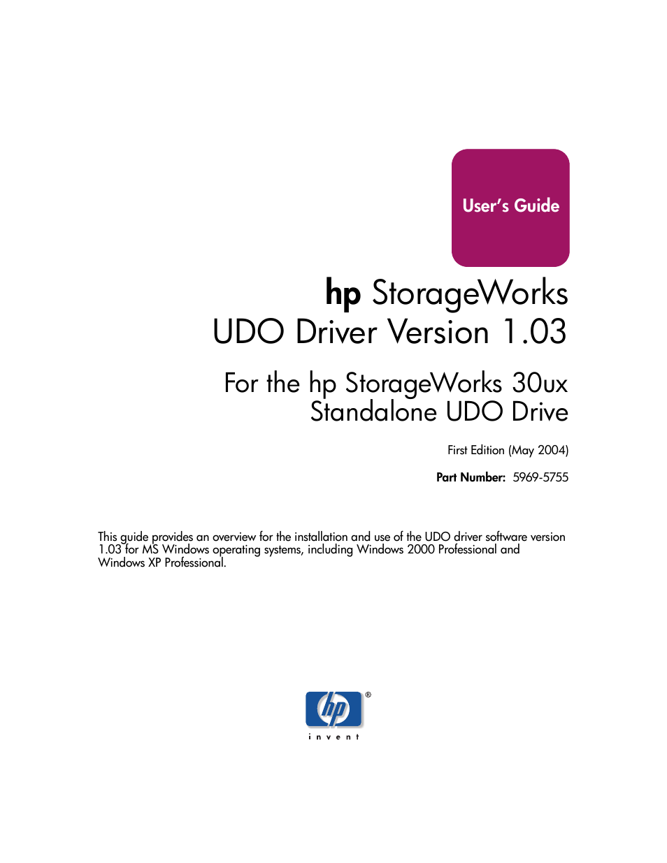 HP StorageWorks Ultra Density Optical Storage User Manual | 30 pages