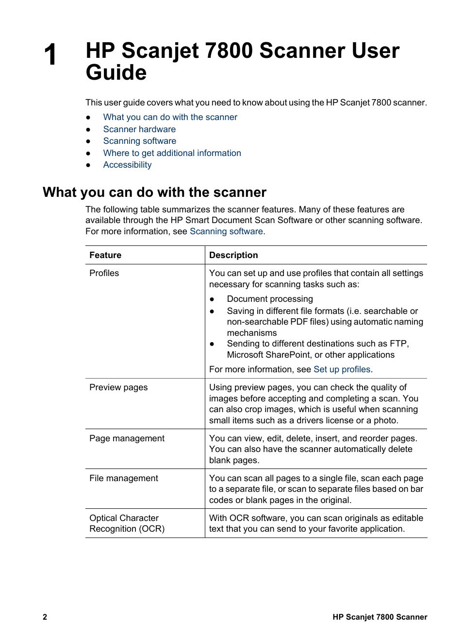 Hp scanjet 7800 scanner user guide, What you can do with the scanner | HP Scanjet 7800 Document Sheet-feed Scanner User Manual | Page 4 / 30