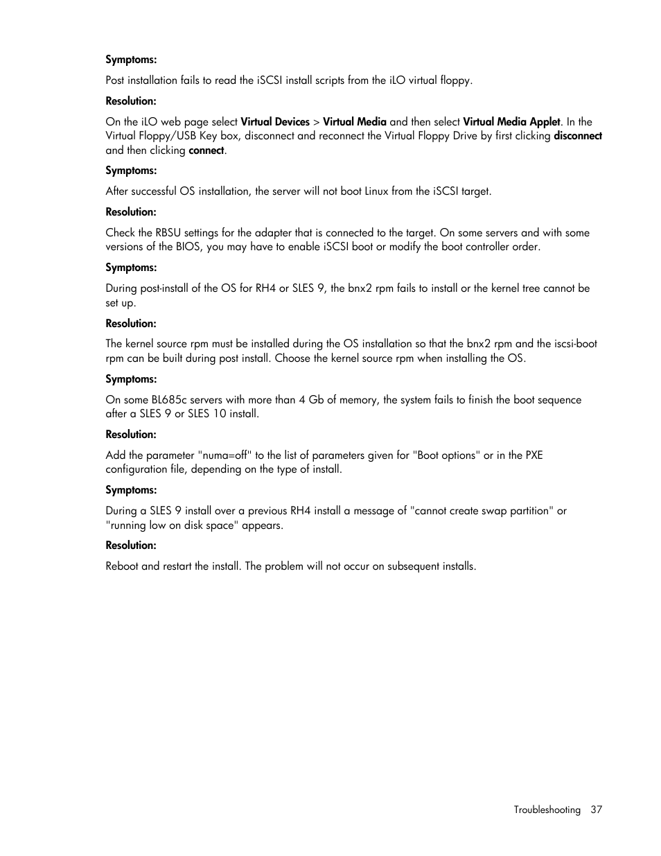 HP NC373F PCI-E Multifunction 1000SX Gigabit Server Adapter User Manual | Page 37 / 42