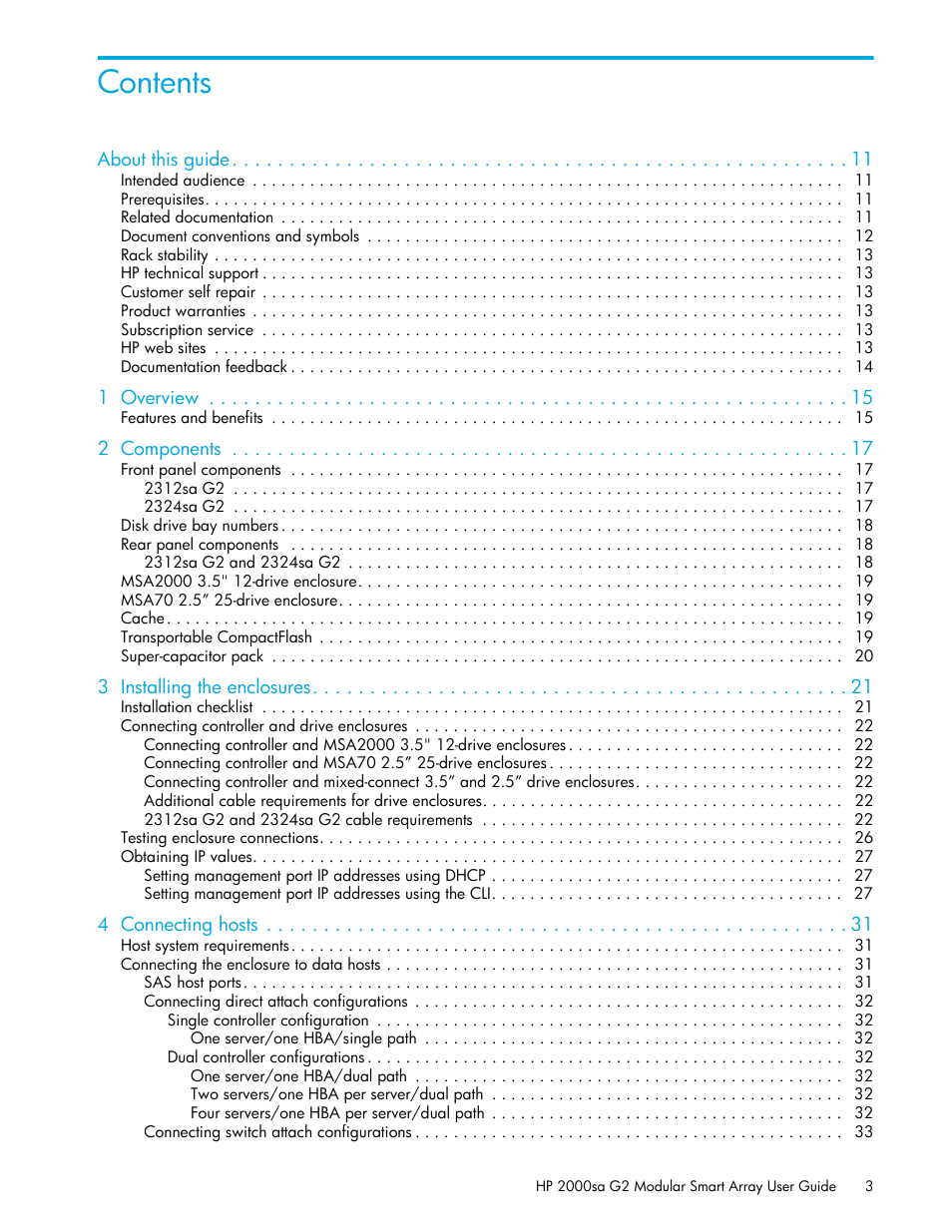 HP 2000SA G2-Modular-Smart-Array User Manual | Page 3 / 76