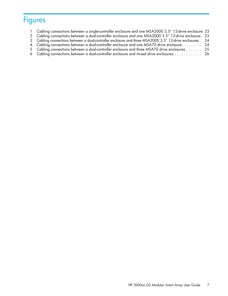 Figures | HP 2000SA G2-Modular-Smart-Array User Manual | Page 7 / 76