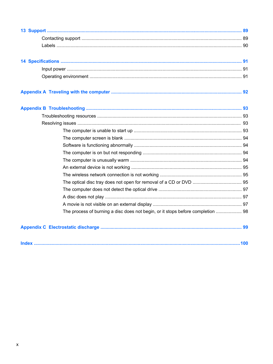 HP ProBook 450 G1 Notebook PC User Manual | Page 10 / 113