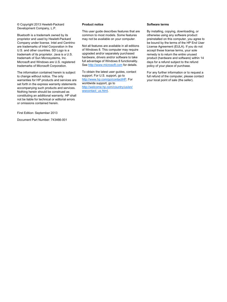 HP ProBook 450 G1 Notebook PC User Manual | Page 2 / 113