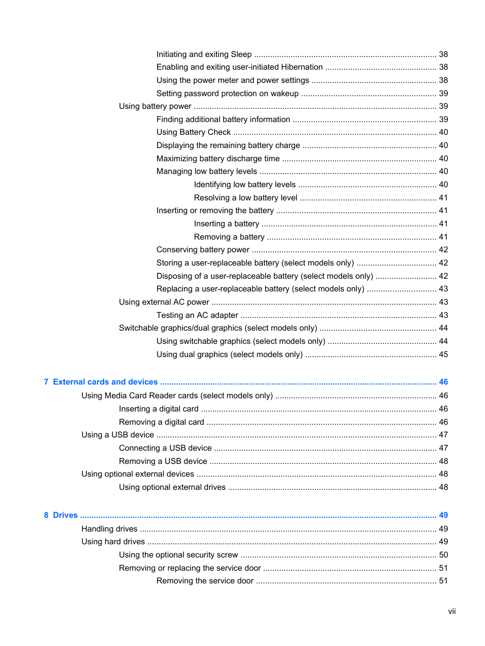 HP ProBook 450 G1 Notebook PC User Manual | Page 7 / 113
