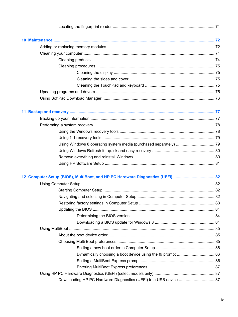 HP ProBook 450 G1 Notebook PC User Manual | Page 9 / 113
