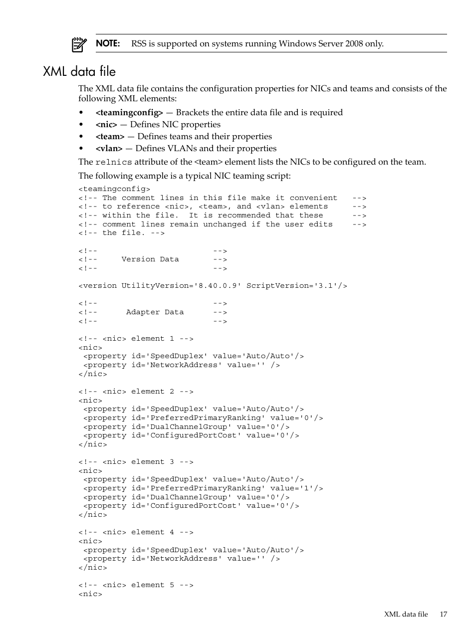 Xml data file | HP Integrity rx3600 Server User Manual | Page 17 / 19