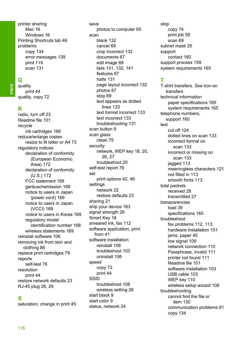 HP Photosmart C4380 All-in-One Printer User Manual | Page 177 / 179