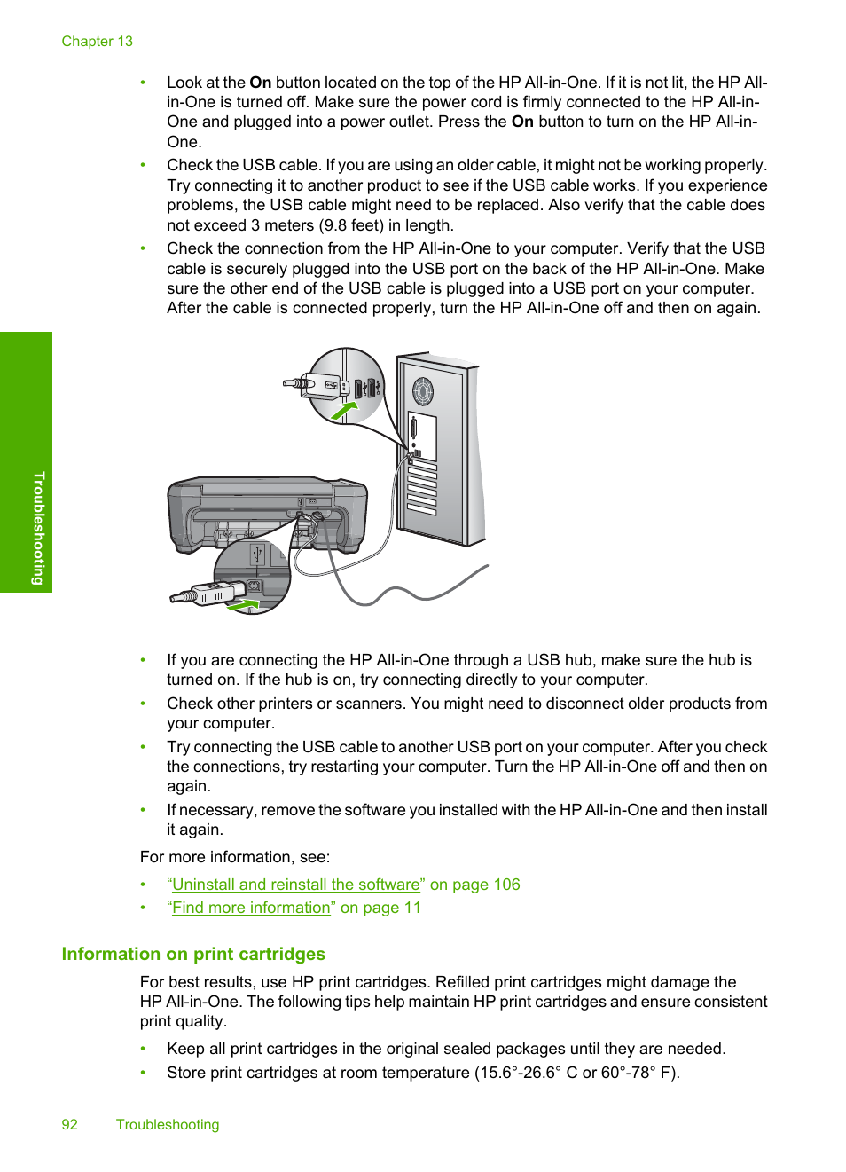 Information on print cartridges | HP Photosmart C4380 All-in-One Printer User Manual | Page 93 / 179