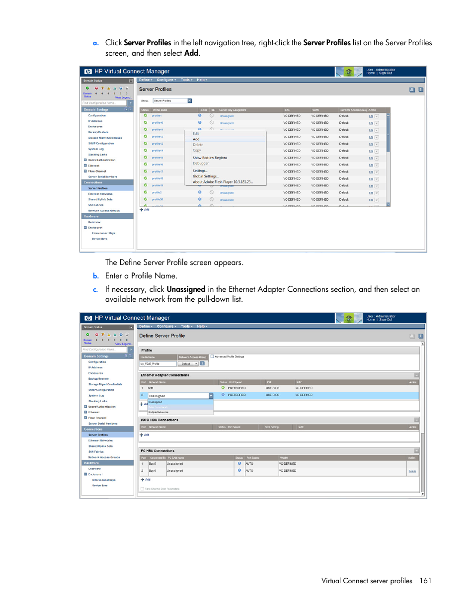 HP Virtual Connect 8Gb 20-port Fibre Channel Module for c-Class BladeSystem User Manual | Page 161 / 223