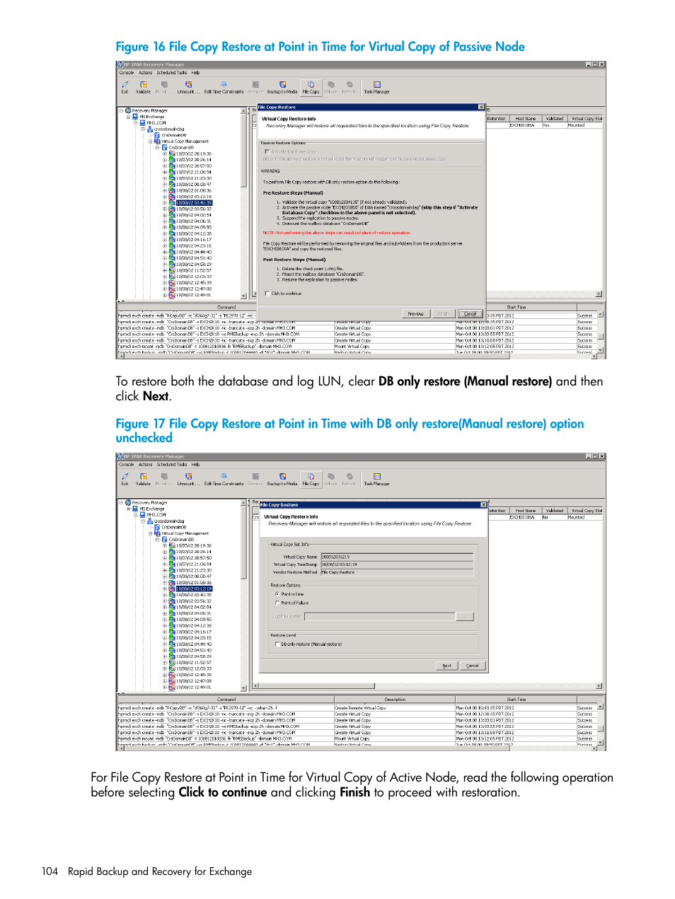 HP 3PAR Application Software Suite for Microsoft Exchange User Manual | Page 104 / 168