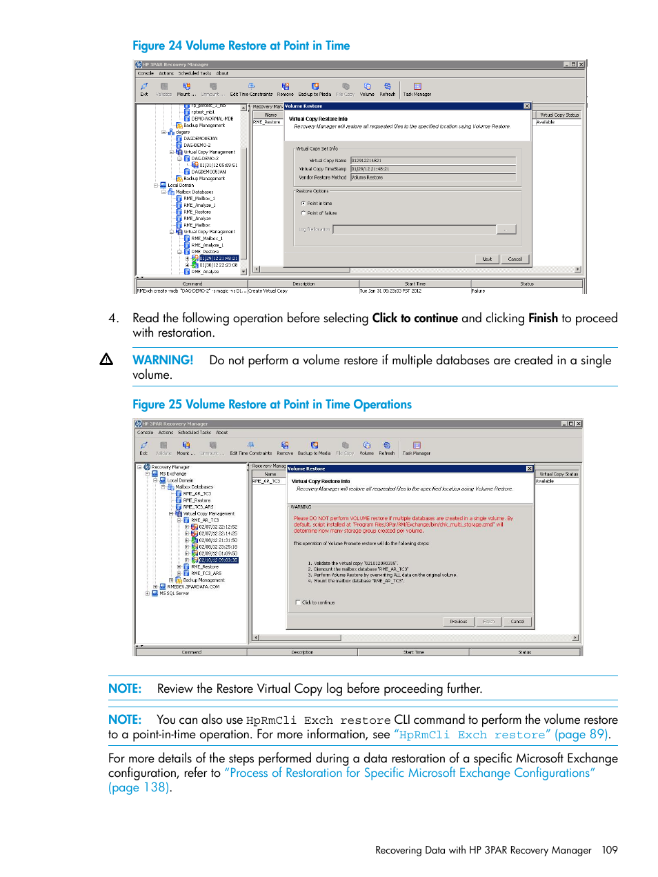 HP 3PAR Application Software Suite for Microsoft Exchange User Manual | Page 109 / 168