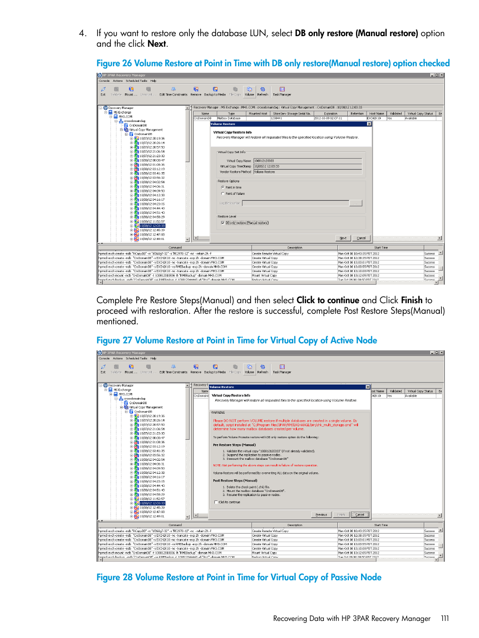 HP 3PAR Application Software Suite for Microsoft Exchange User Manual | Page 111 / 168