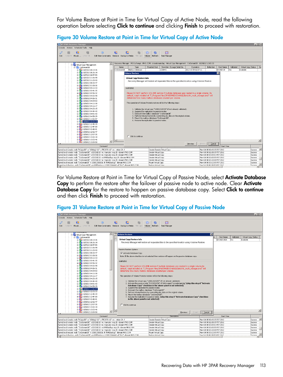 HP 3PAR Application Software Suite for Microsoft Exchange User Manual | Page 113 / 168