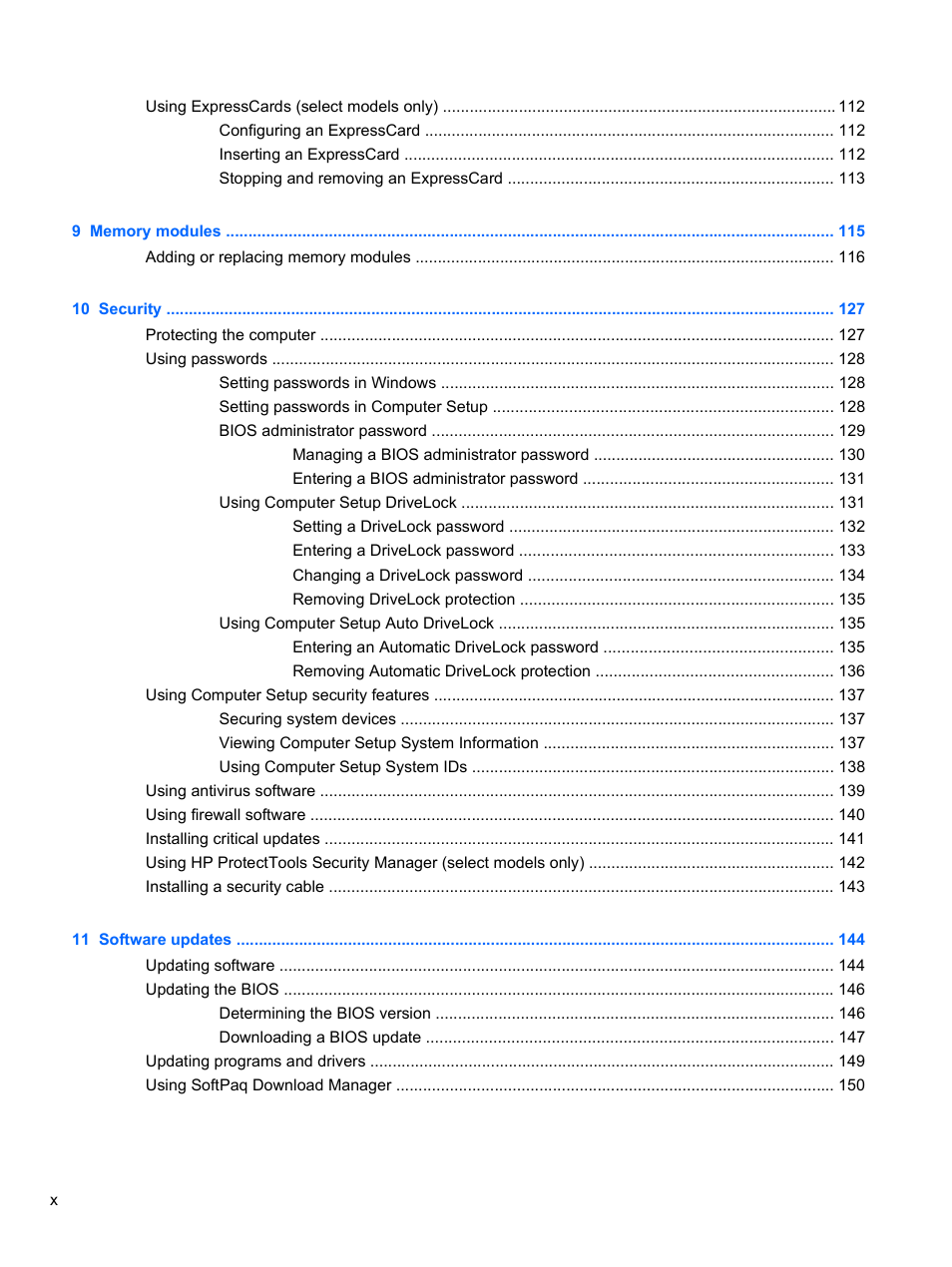 HP ProBook 4326s Notebook-PC User Manual | Page 10 / 192