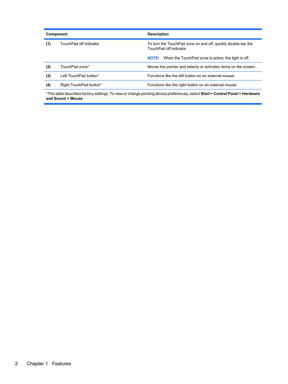 2chapter 1 features | HP ProBook 4326s Notebook-PC User Manual | Page 14 / 192