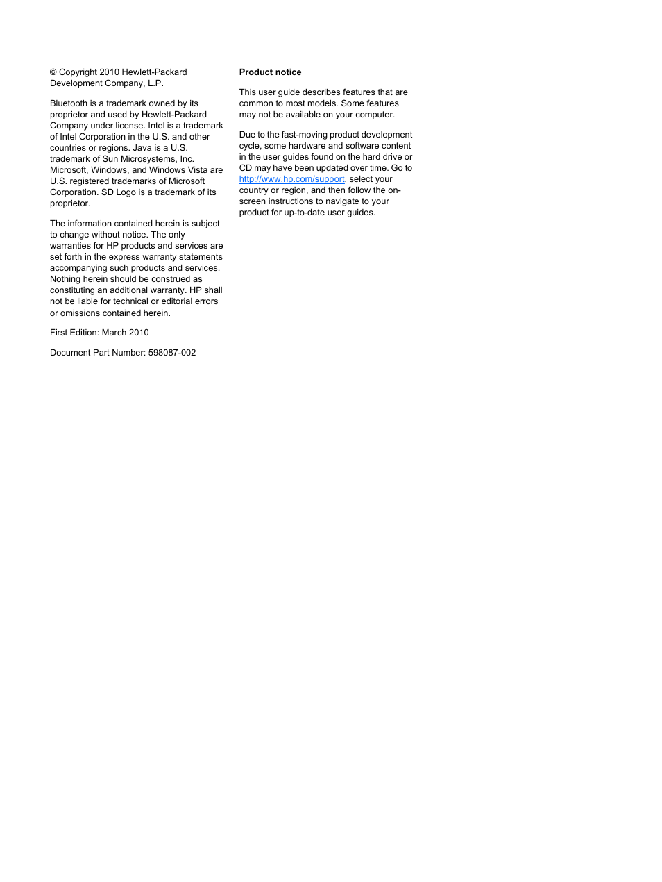 HP ProBook 4326s Notebook-PC User Manual | Page 2 / 192