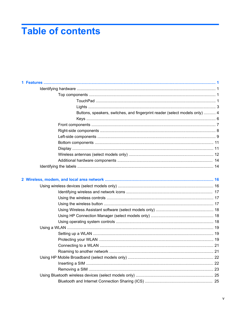 HP ProBook 4326s Notebook-PC User Manual | Page 5 / 192