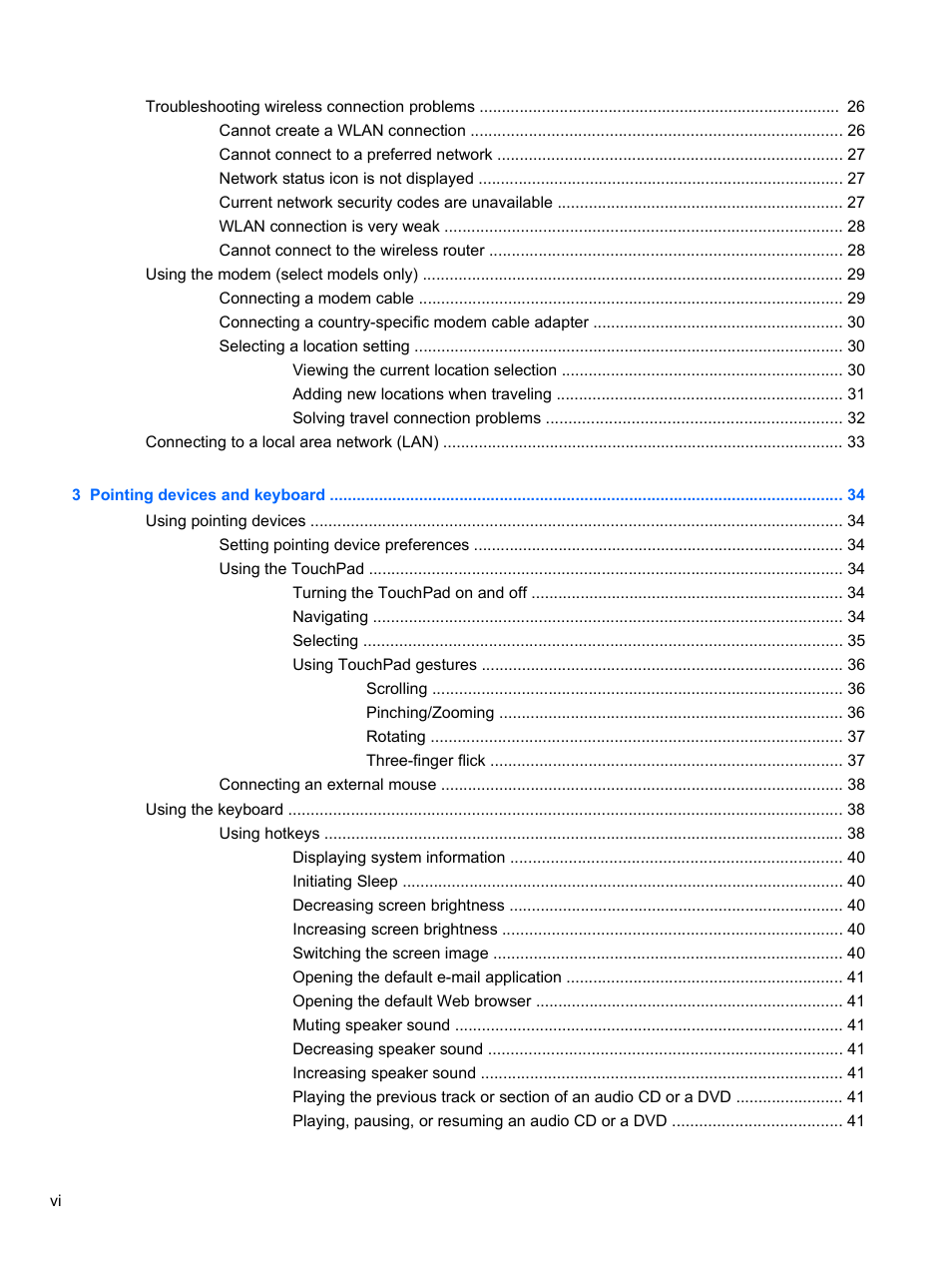 HP ProBook 4326s Notebook-PC User Manual | Page 6 / 192