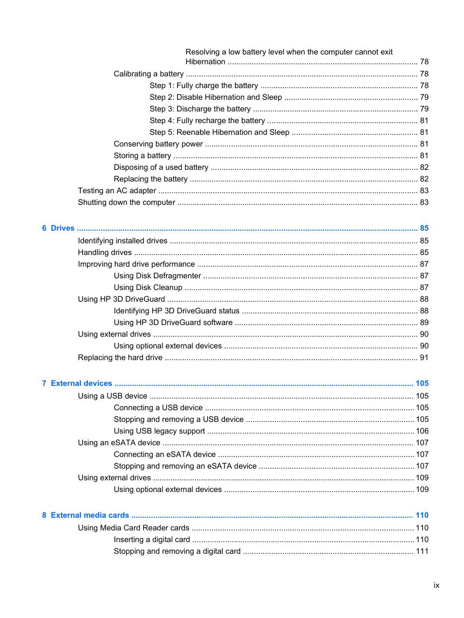 HP ProBook 4326s Notebook-PC User Manual | Page 9 / 192