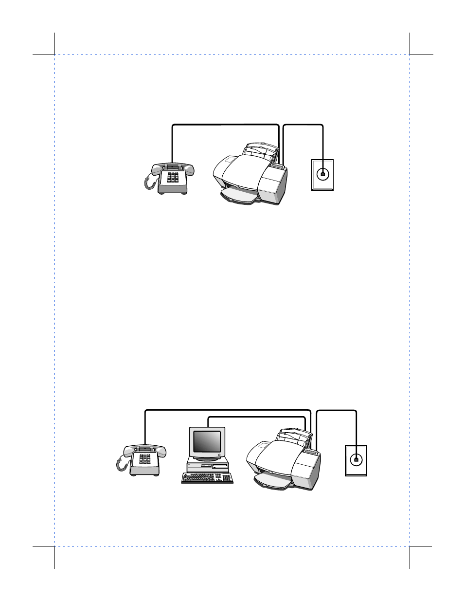 Dedicated line with a pc-modem (case ach), Dedicated line (case acj) | HP Officejet 590 All-in-One Printer User Manual | Page 18 / 130