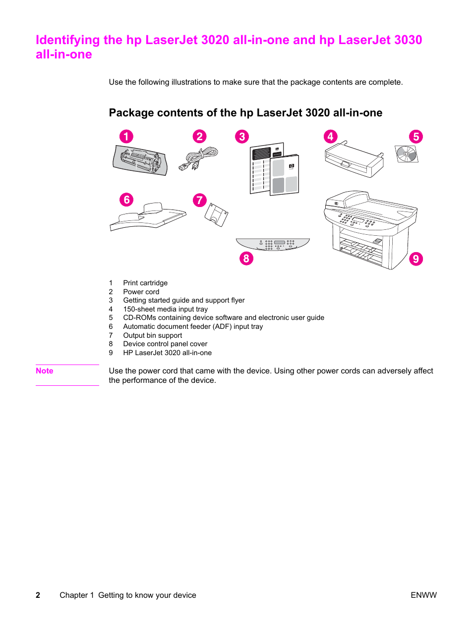 HP LaserJet 3020 All-in-One Printer User Manual | Page 12 / 182