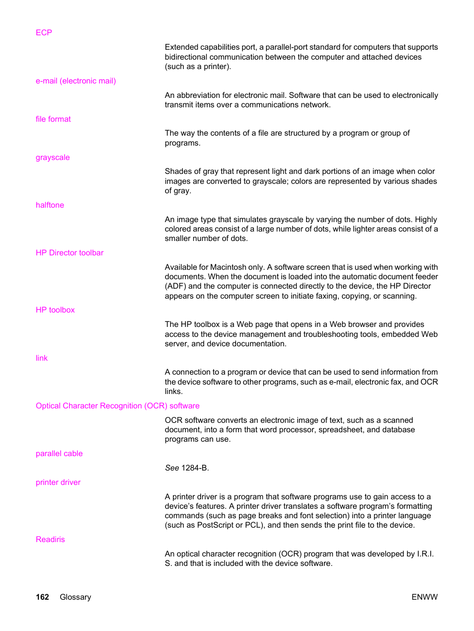 HP LaserJet 3020 All-in-One Printer User Manual | Page 172 / 182