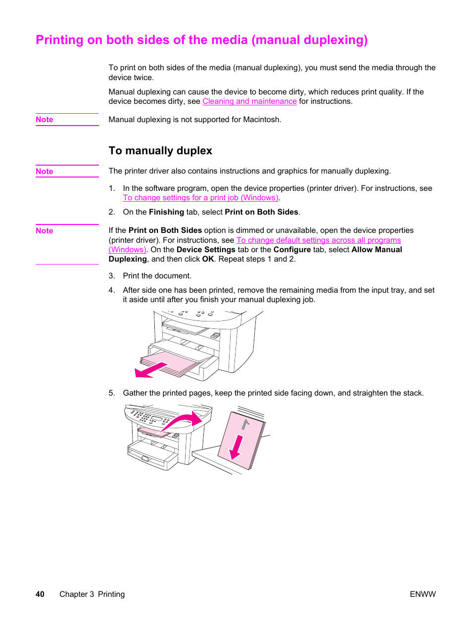 To manually duplex | HP LaserJet 3020 All-in-One Printer User Manual | Page 50 / 182