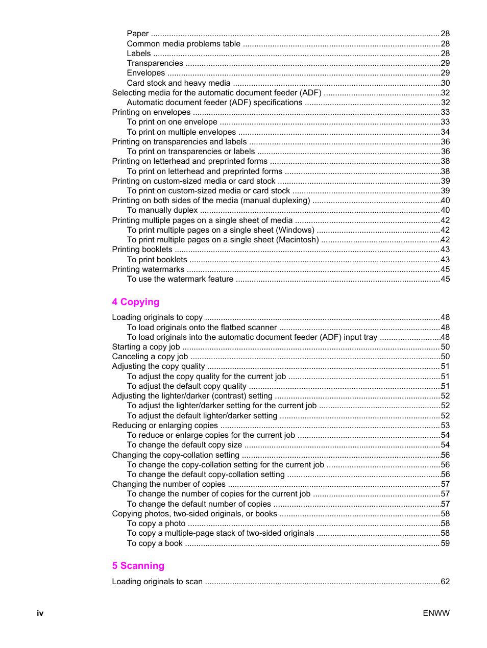 HP LaserJet 3020 All-in-One Printer User Manual | Page 6 / 182