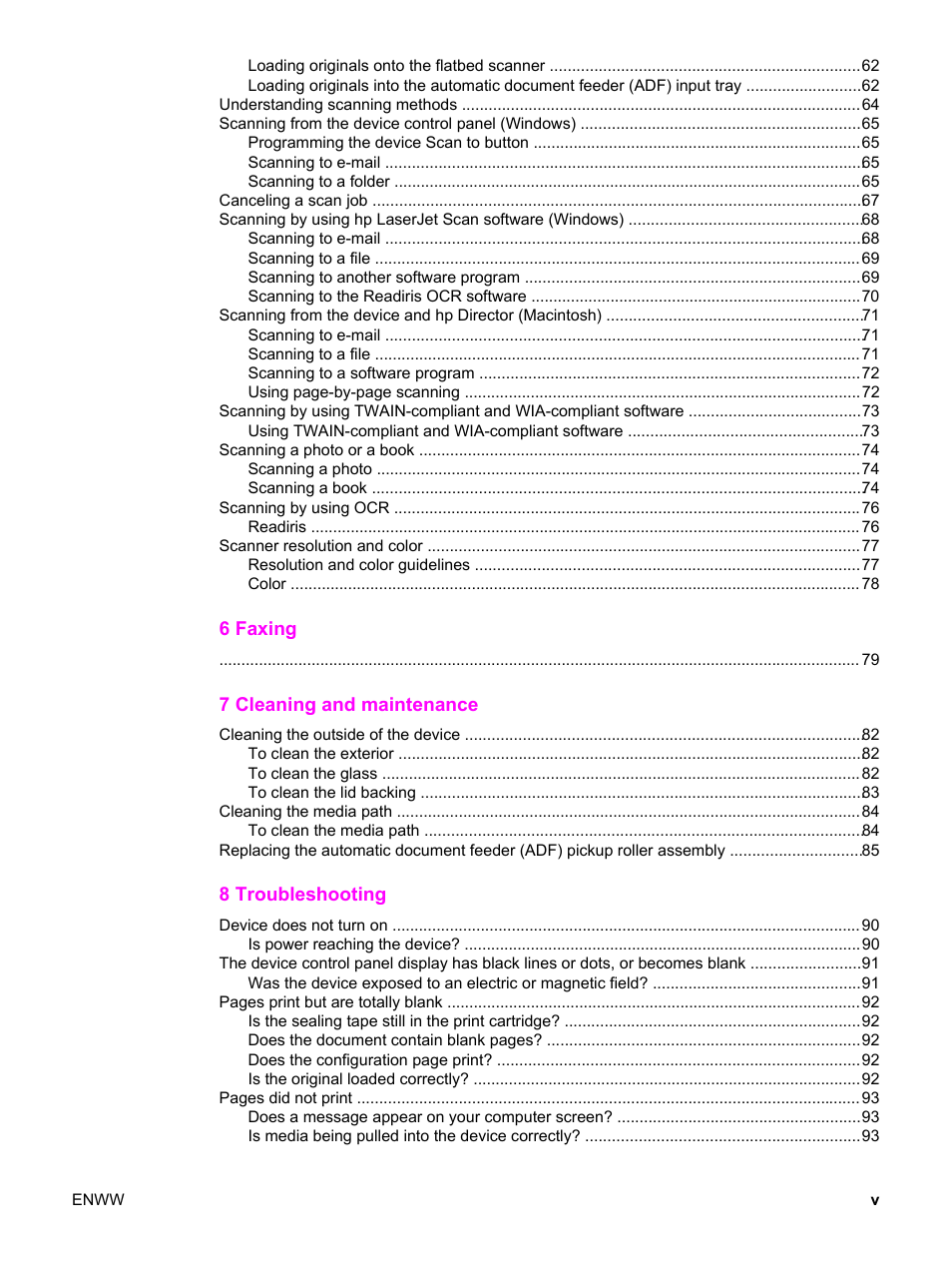 HP LaserJet 3020 All-in-One Printer User Manual | Page 7 / 182