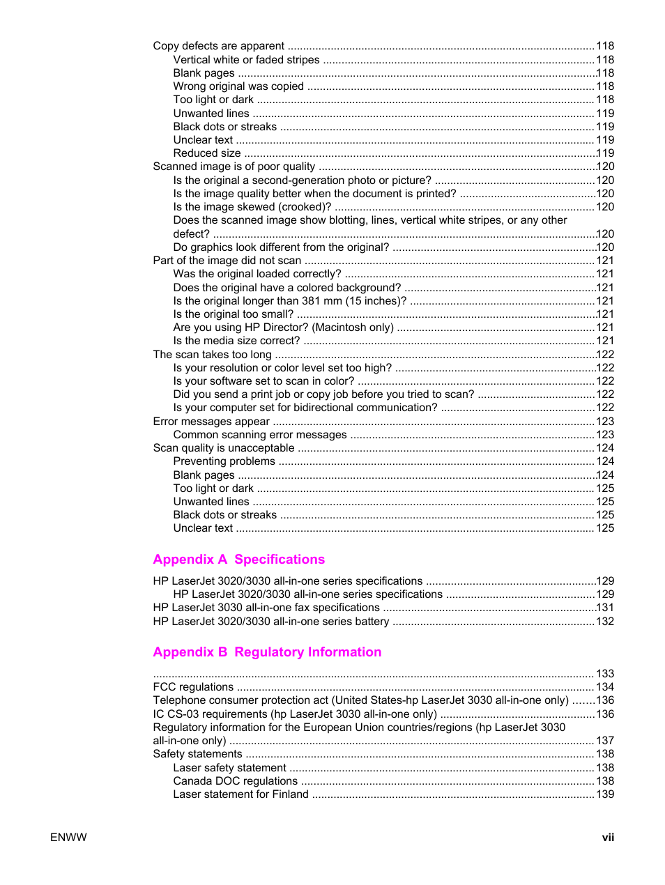 HP LaserJet 3020 All-in-One Printer User Manual | Page 9 / 182