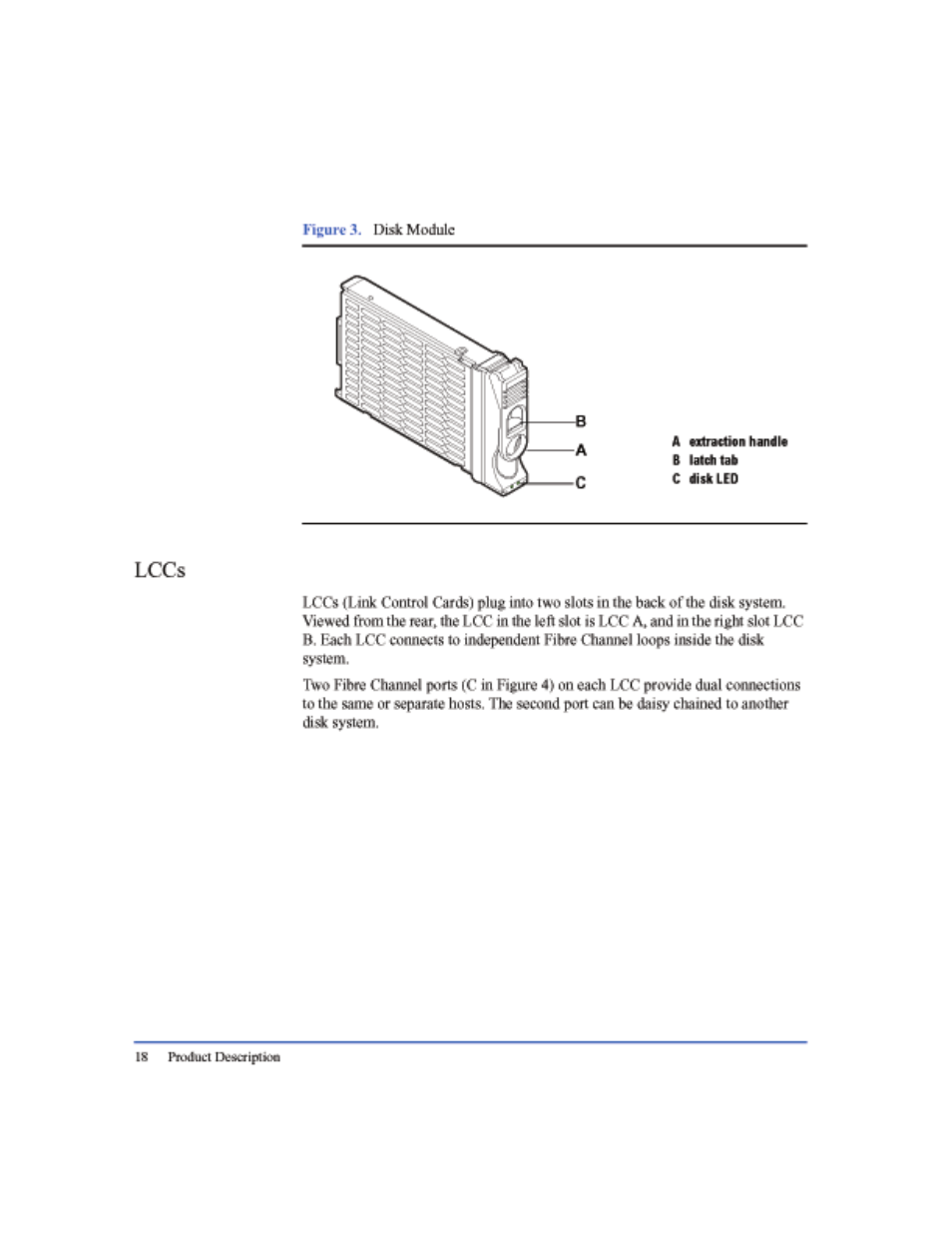 Lccs, Lccs 18, Figure 3 | Disk module 18 | HP StorageWorks 2405 Disk System User Manual | Page 18 / 144