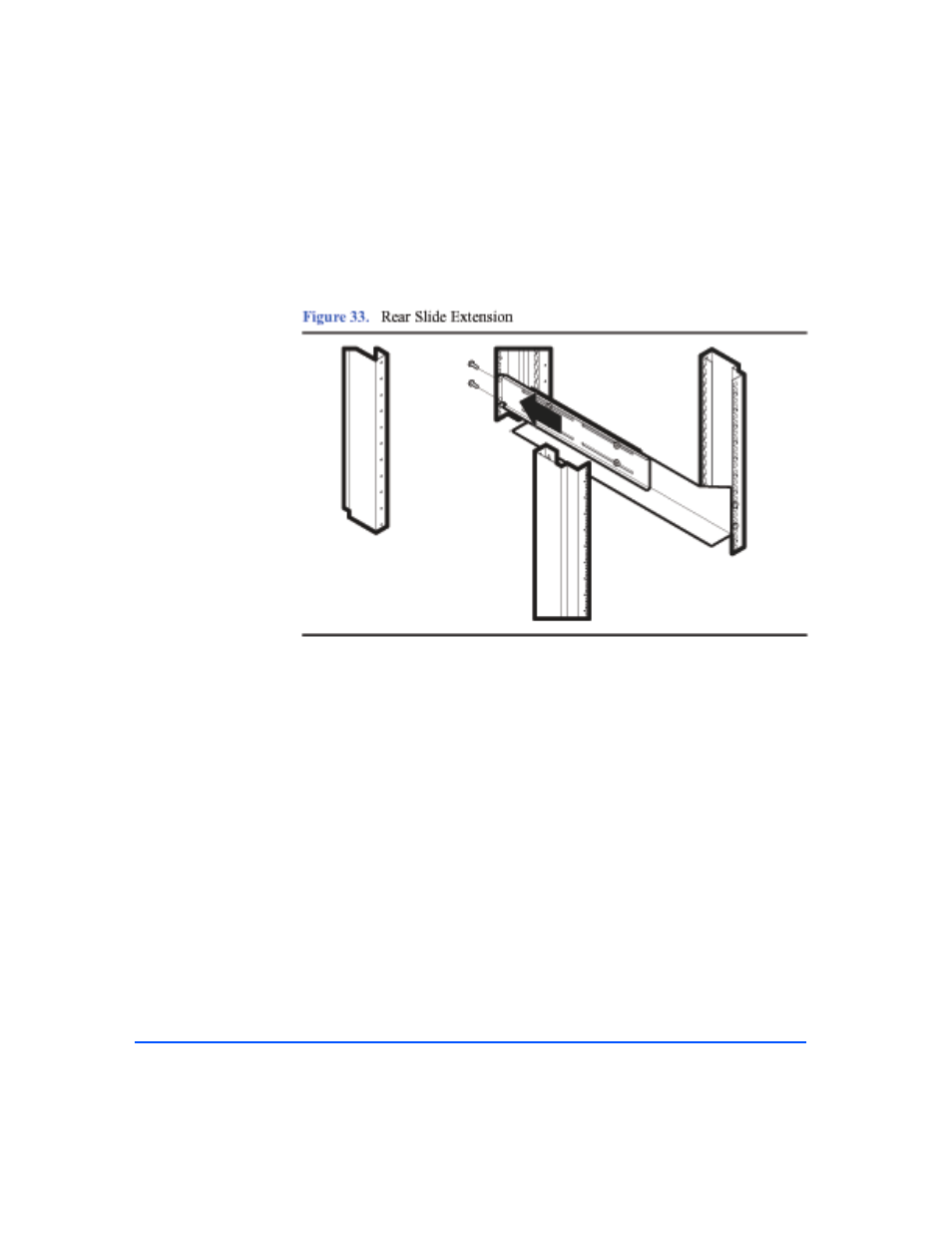 Figure 33, Rear slide extension 58 | HP StorageWorks 2405 Disk System User Manual | Page 58 / 144