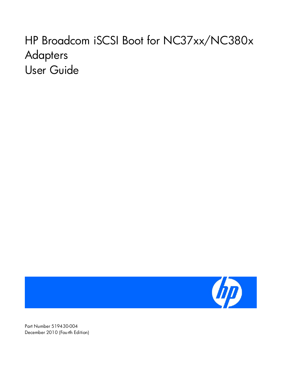 HP NC374m PCI Express Dual Port Multifunction Gigabit Server Adapter User Manual | 26 pages