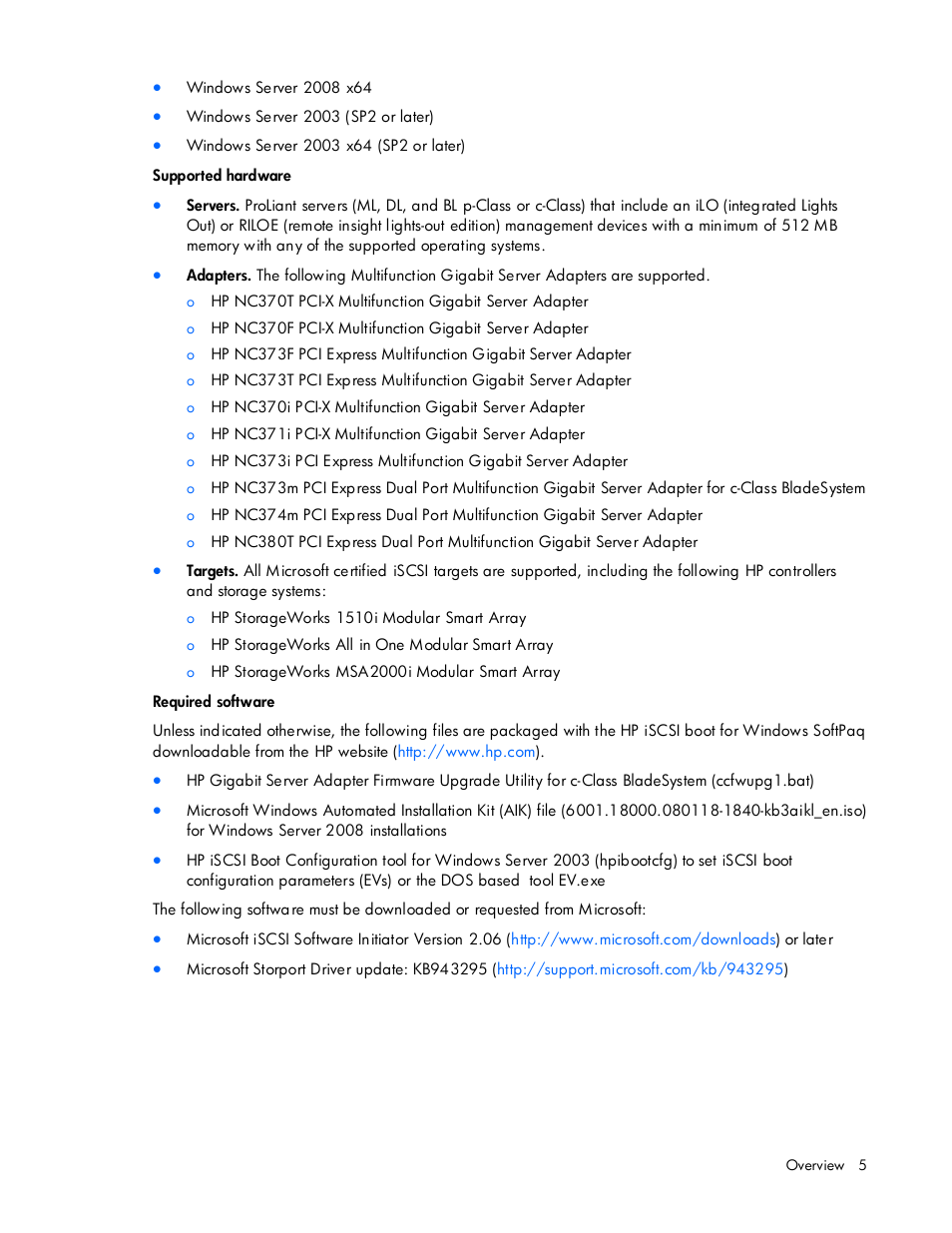 HP NC374m PCI Express Dual Port Multifunction Gigabit Server Adapter User Manual | Page 5 / 26