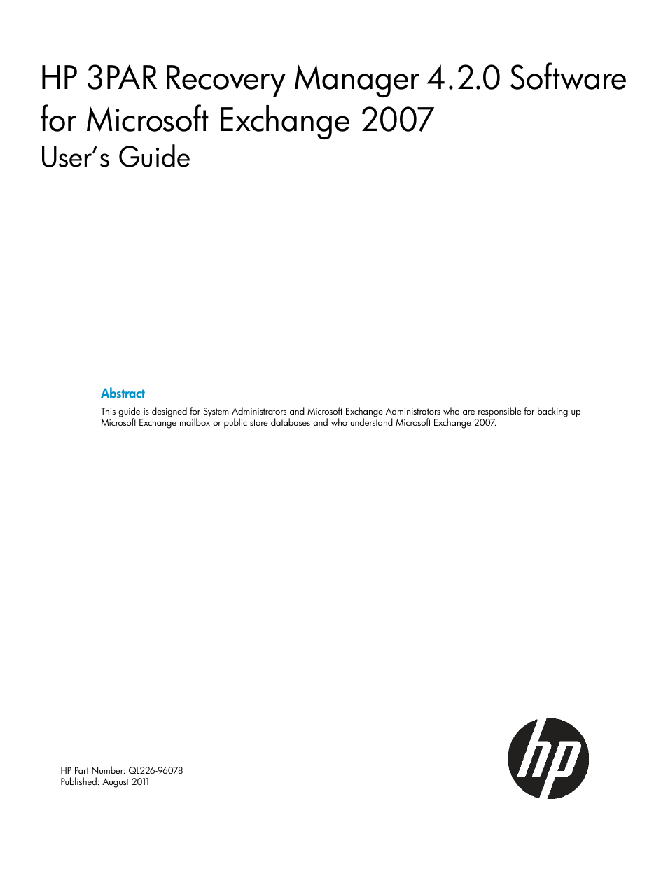 HP 3PAR Recovery Manager Software for VMware vSphere Licenses User Manual | 119 pages