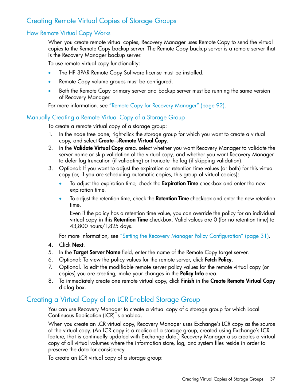 Creating remote virtual copies of storage groups, How remote virtual copy works | HP 3PAR Recovery Manager Software for VMware vSphere Licenses User Manual | Page 37 / 119