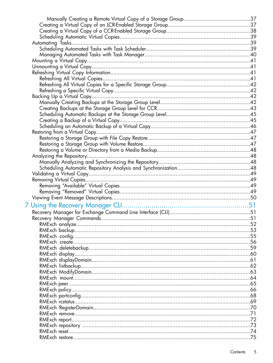 7 using the recovery manager cli | HP 3PAR Recovery Manager Software for VMware vSphere Licenses User Manual | Page 5 / 119