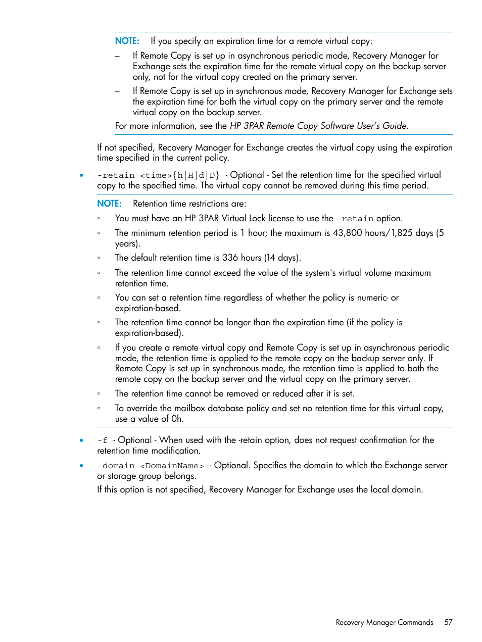 HP 3PAR Recovery Manager Software for VMware vSphere Licenses User Manual | Page 57 / 119