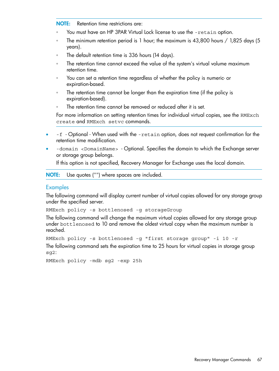 HP 3PAR Recovery Manager Software for VMware vSphere Licenses User Manual | Page 67 / 119