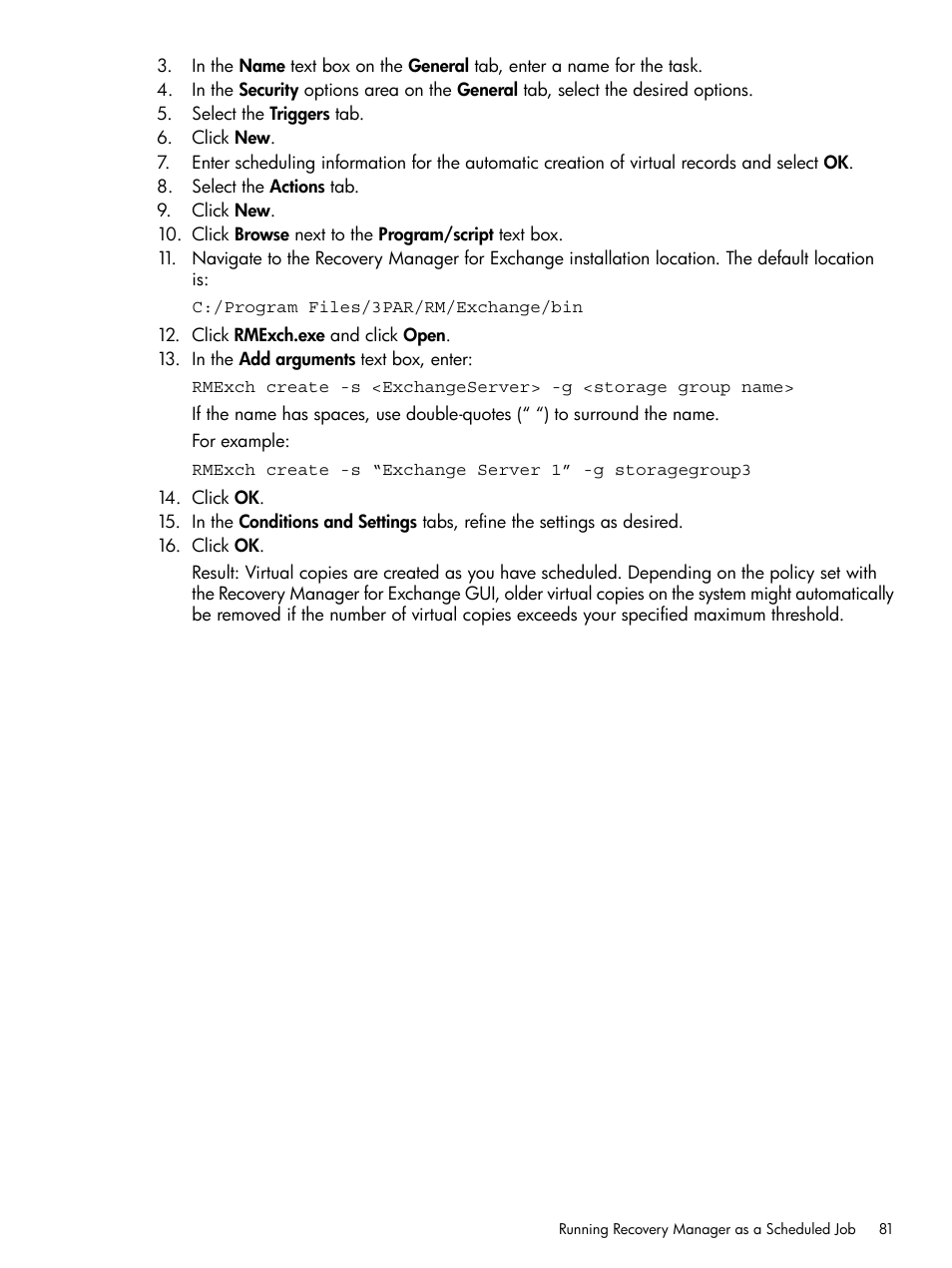 HP 3PAR Recovery Manager Software for VMware vSphere Licenses User Manual | Page 81 / 119