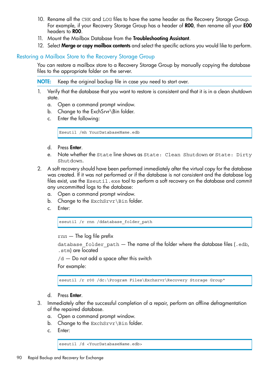 HP 3PAR Recovery Manager Software for VMware vSphere Licenses User Manual | Page 90 / 119