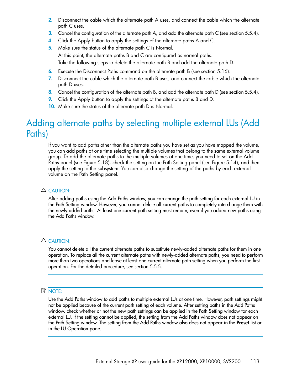 Add paths) | HP XP External Storage Software User Manual | Page 113 / 200