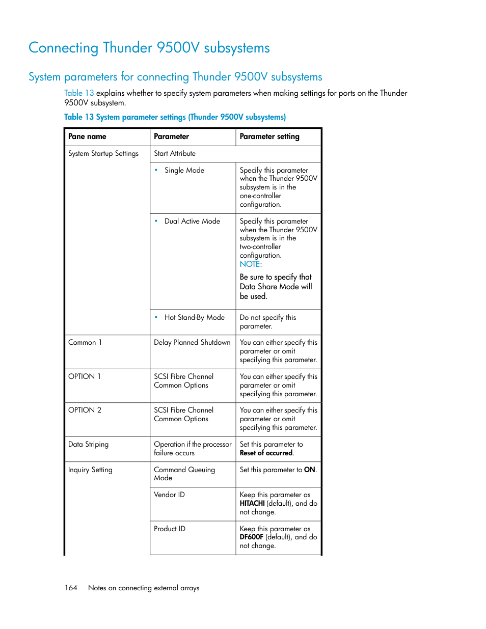 Connecting thunder 9500v subsystems | HP XP External Storage Software User Manual | Page 164 / 200