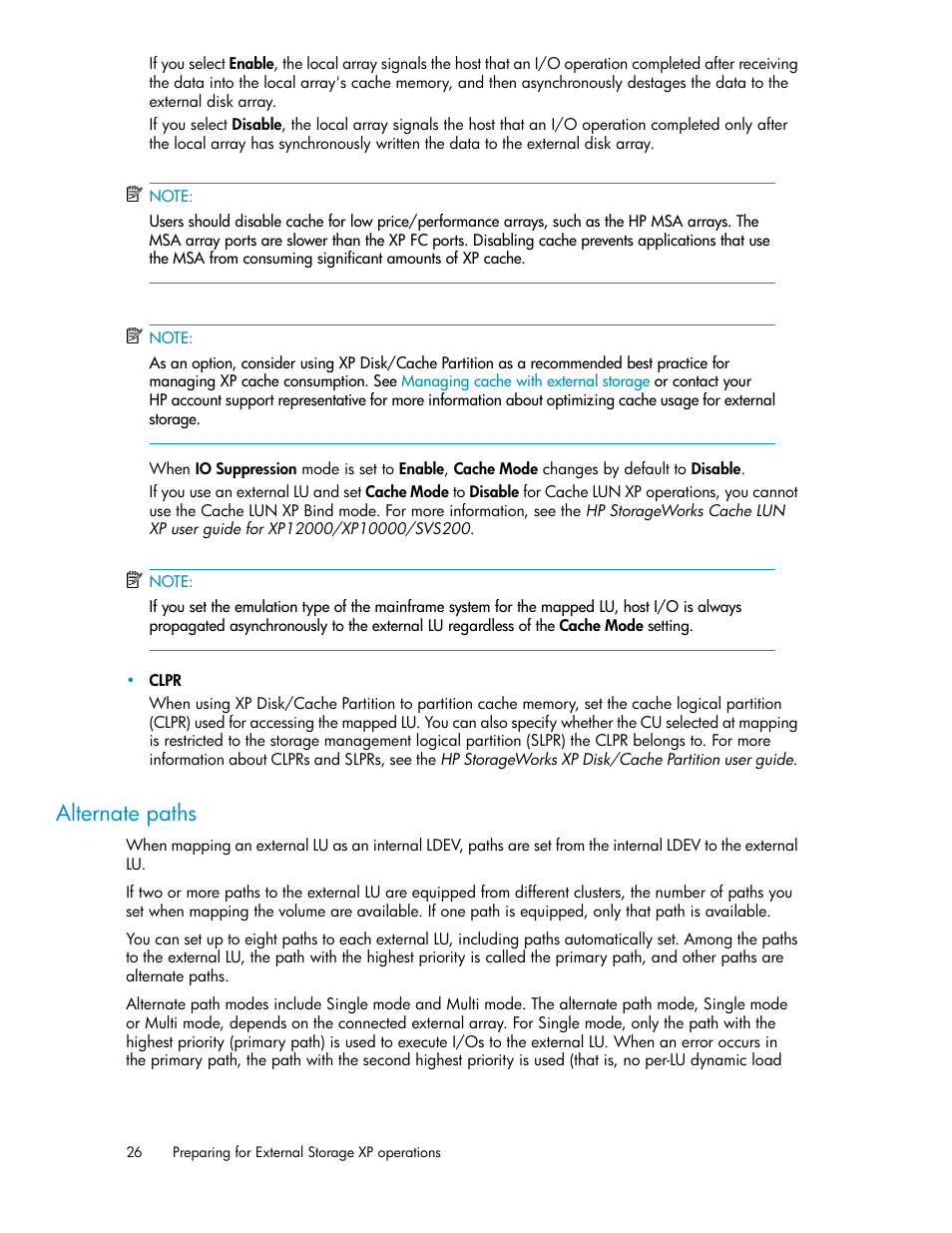 Alternate paths | HP XP External Storage Software User Manual | Page 26 / 200