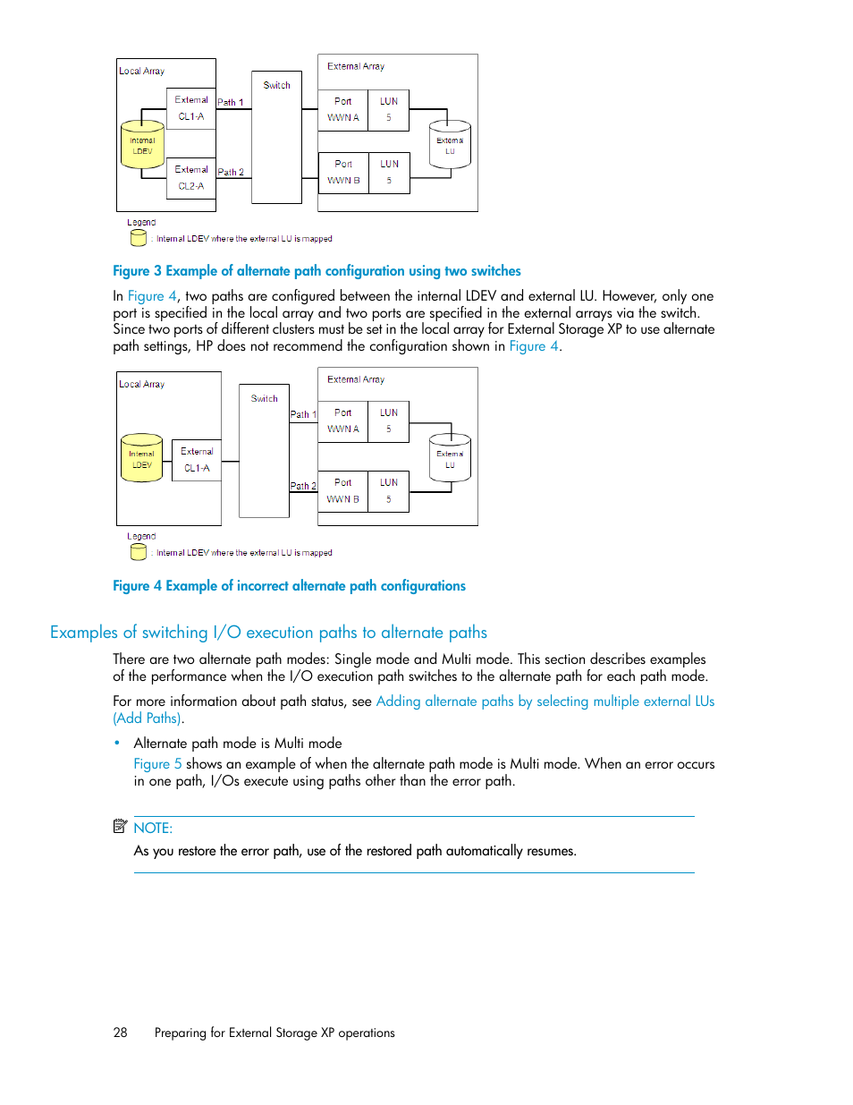 Example of incorrect alternate path configurations, Figure 3 | HP XP External Storage Software User Manual | Page 28 / 200