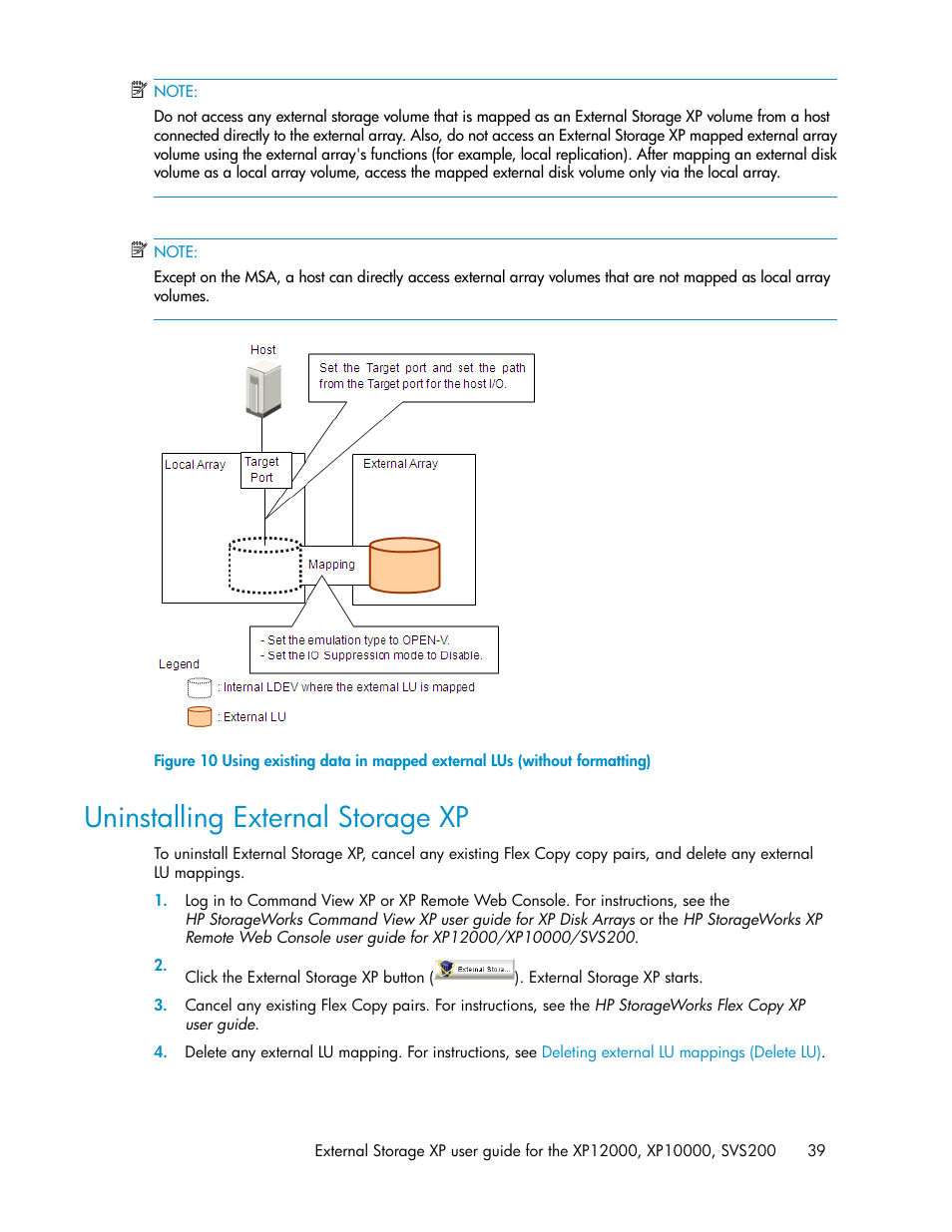 Uninstalling external storage xp, Figure 10 | HP XP External Storage Software User Manual | Page 39 / 200