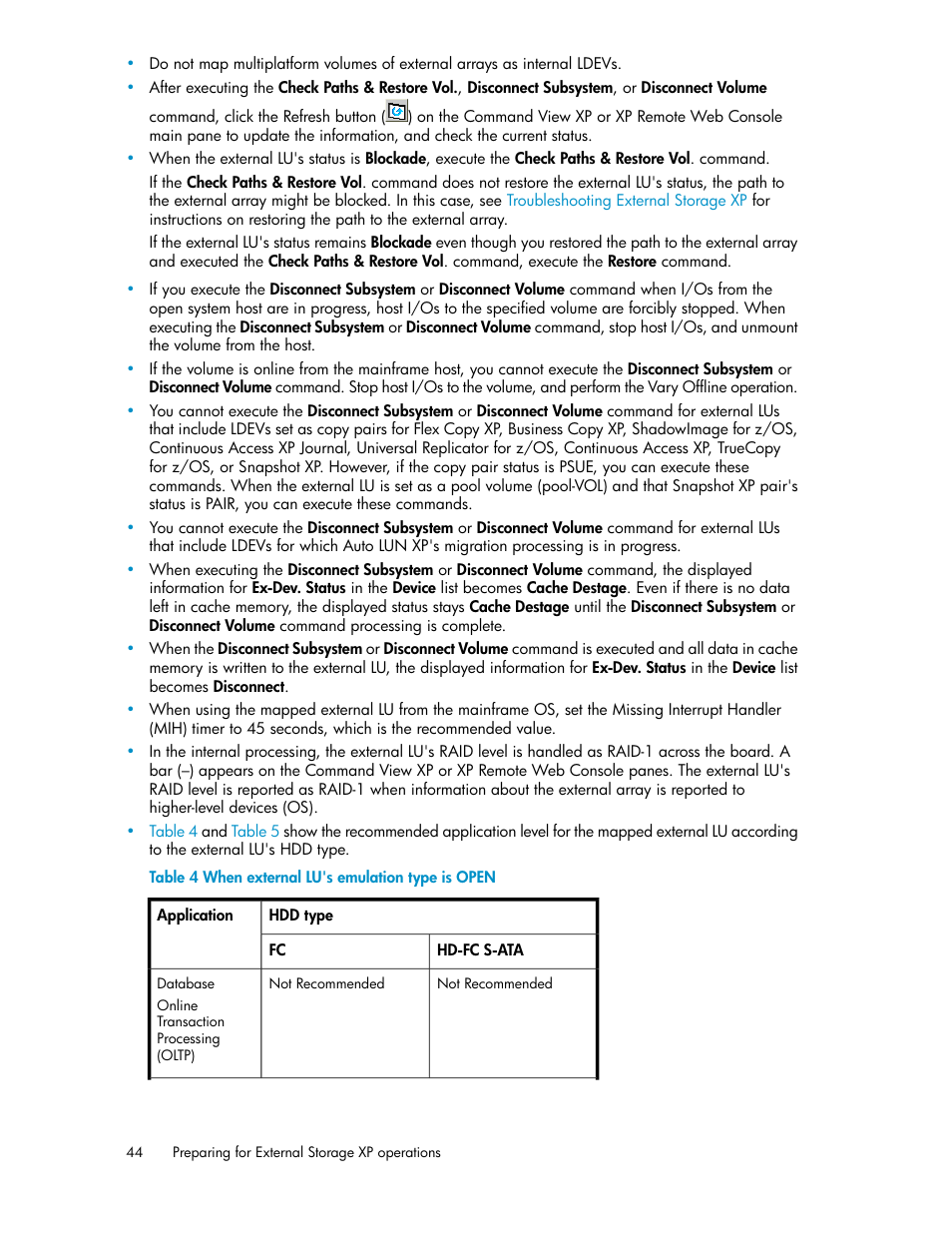 When external lu's emulation type is open | HP XP External Storage Software User Manual | Page 44 / 200